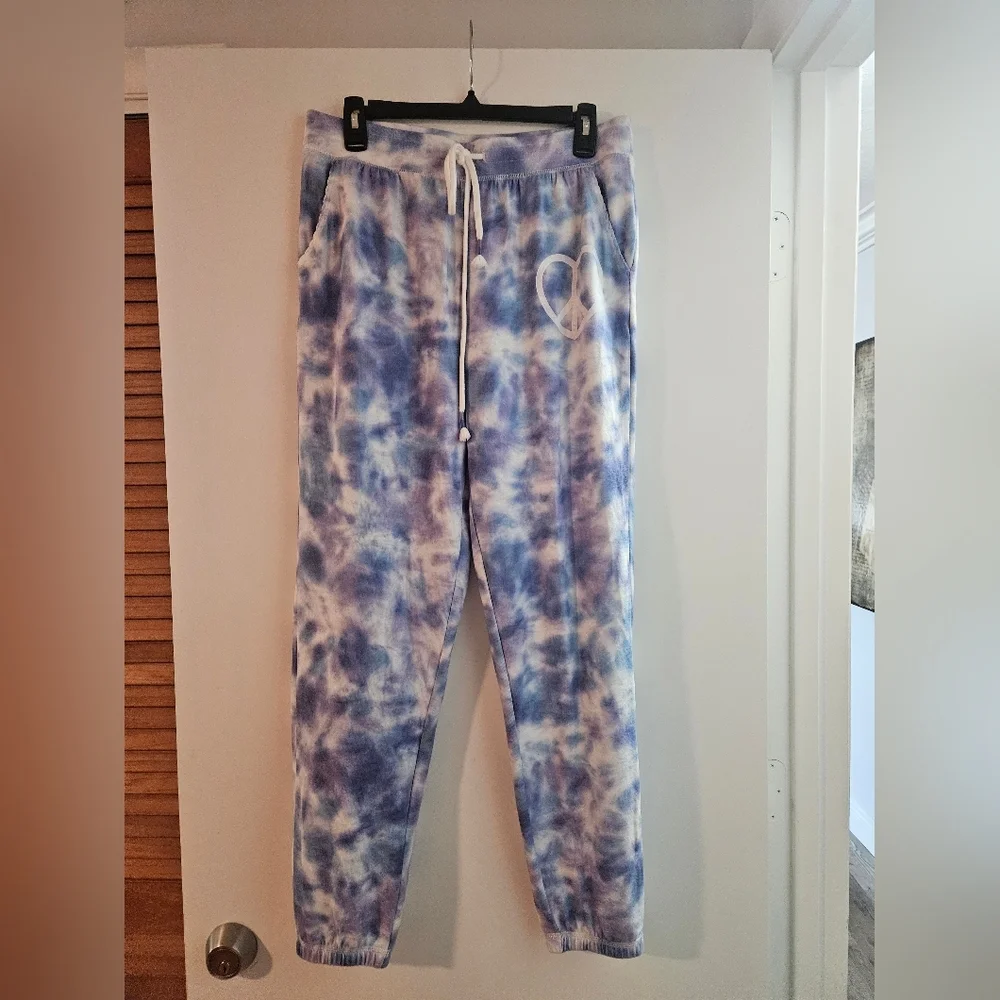 New P.J. Salvage Blue and White Joggers - Picture 2 of 7